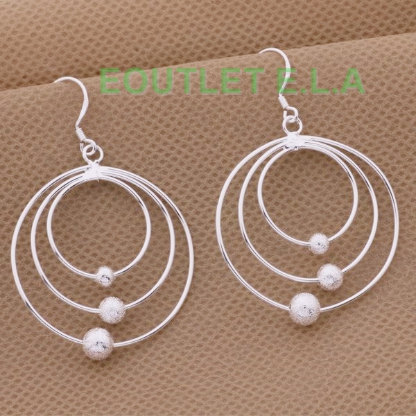58mm GALAXY TRIPLE HOOP SILVER EARRINGS